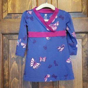 Tea Collection butterfly wrap neck dress